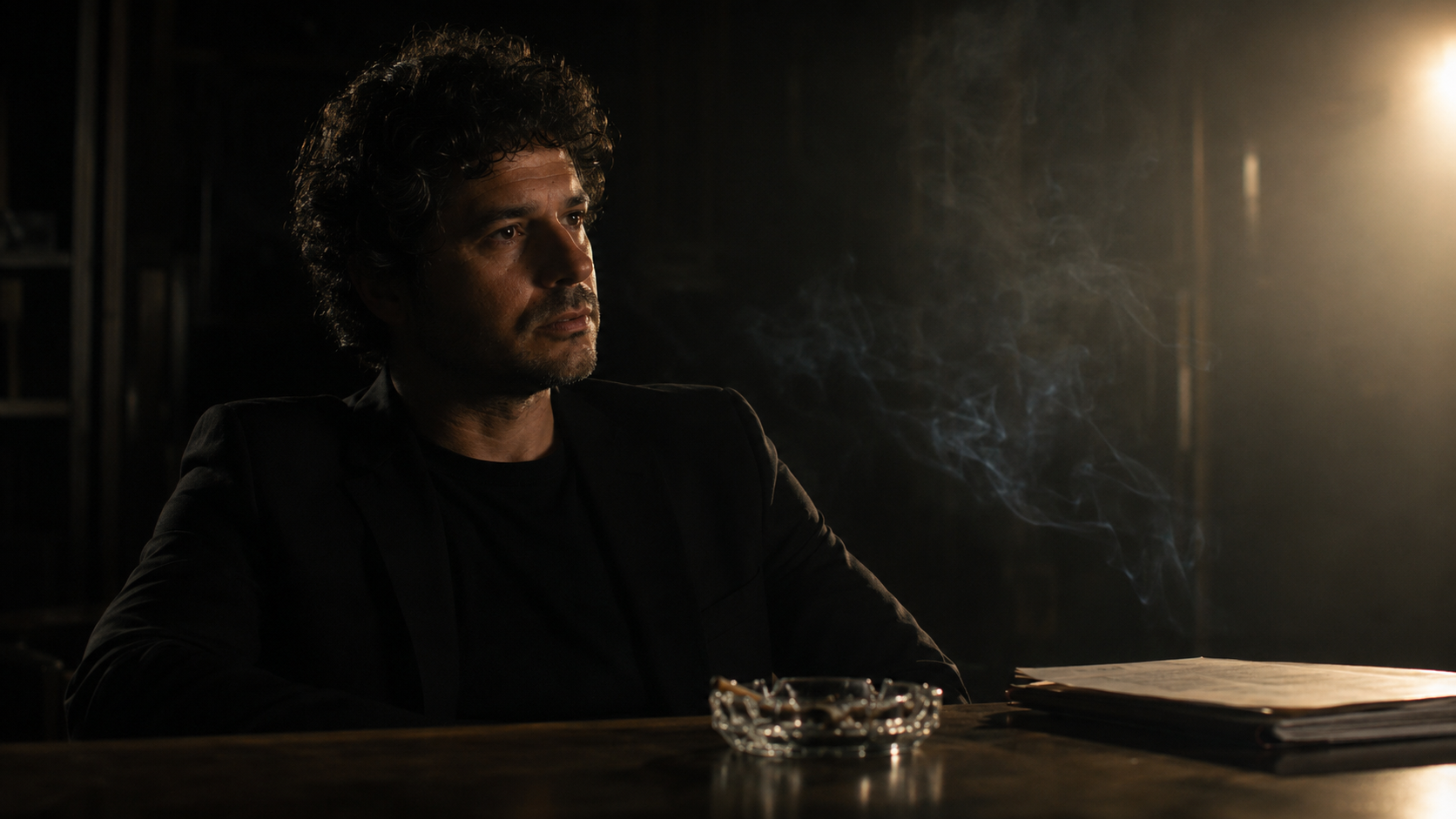 Guillermo habla en una entrevista con luz lateral